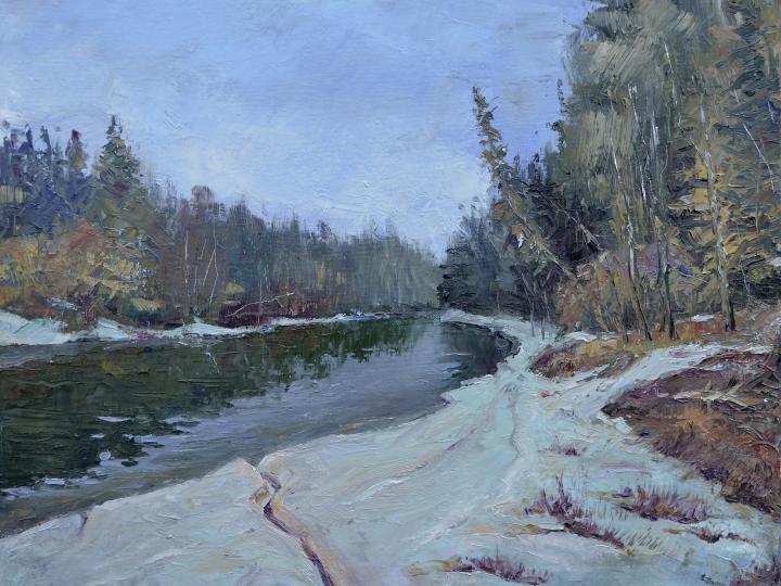 River is free. Oil on canvas 20”X 16”