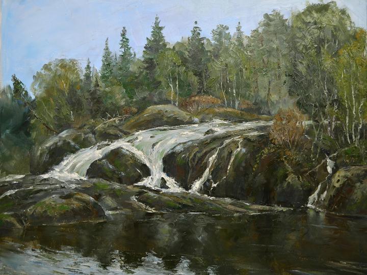 Upper Cameron falls, NWT. Oil on canvas 24x30