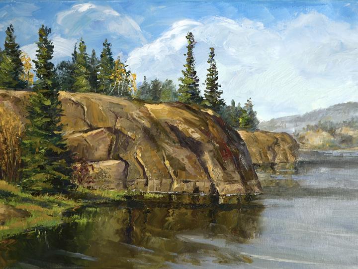 Cameron river. Oil on canvas, 18x24