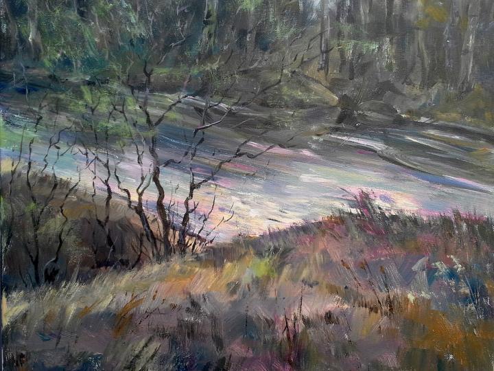 Morning lights. Acrilyc on board. 20x16