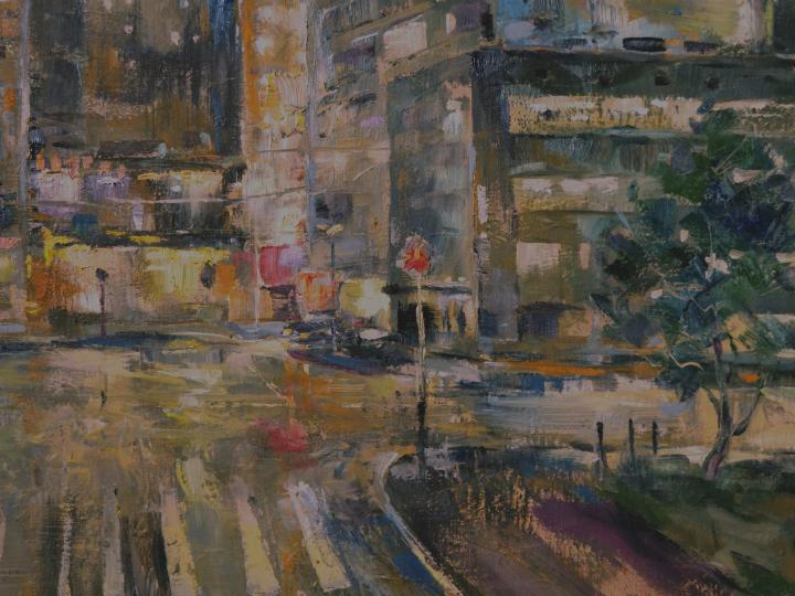 Night streets. Oil on canvas 20”x 16”
