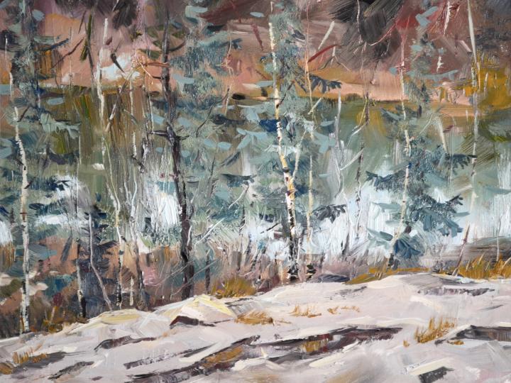 Cold spring day. Oil on canvas 18”x 14”
