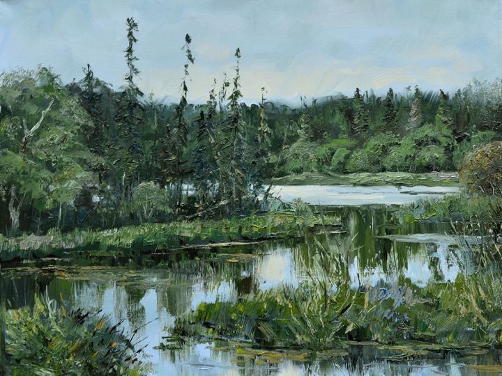 Green morning. Oil on canvas 18x24