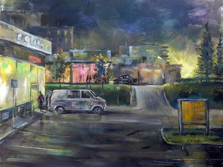 Night shift, 20”x16”, acrylic on board
